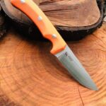 The blade of this handmade stalking knife clearly shows the letters PDS indicating the level of involvement in the creation of this knife by Premier Deer Stalking guru Andy Keane.